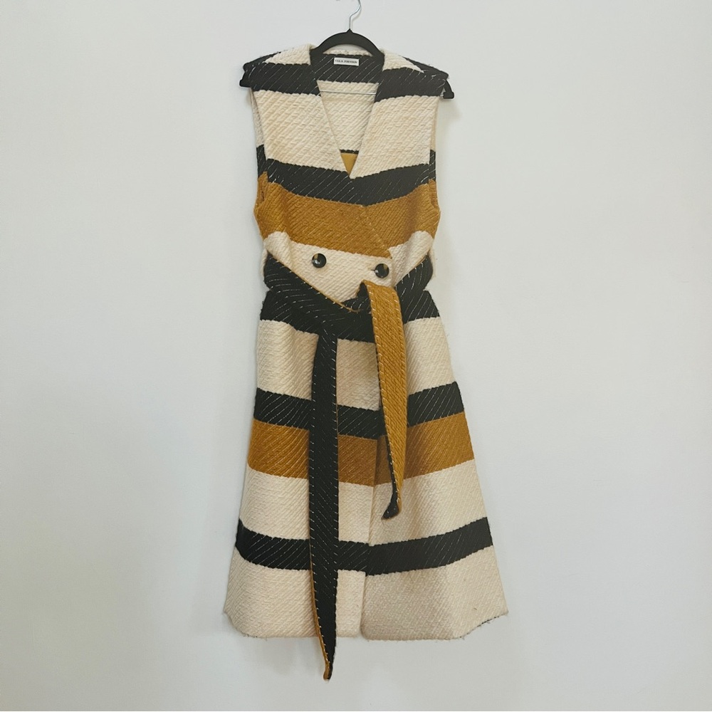 Ulla Johnson Emery Striped Sleeveless Vest with Belt